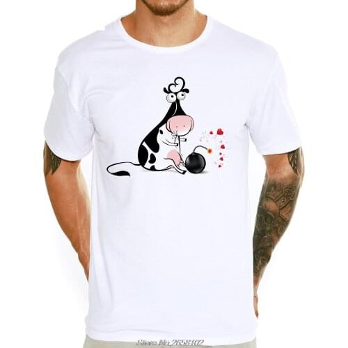 2019 Fashion Funny Cartoon Cow Design Mens T Shirt Boy Cool Tops Custom Summer Children Kids T-shirt Harajuku Streetwear