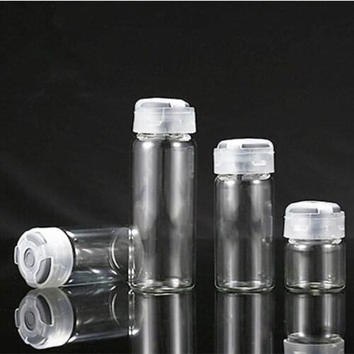 3ML 5ml 7ml 10ml Clear Injection Glass Vial with Center Bayonet Cap Transparent Liquid Medicine Glass Containers F20171630