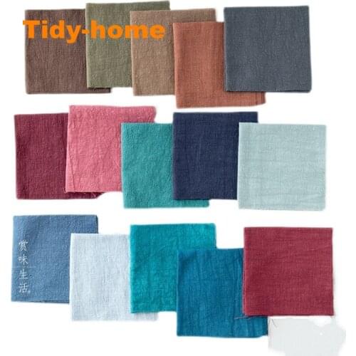 5pcs/pack 27*27cm/piece Good Quality Solid Color Ramie Fabric Sashiko Fabric Collection Embroidery Fabric Patchwork Fabric