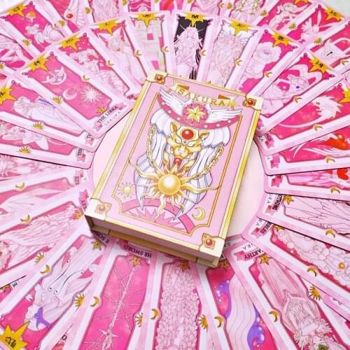 52pcs/lot Original Anime Cardcaptor Sakura Clow Card With Magic Book Box Cosplay Prop KINOMOTO SAKURA Cards Kids Cartoon Gifts