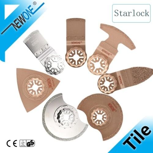 7PCS STARLOCK E-cut Circular Carbide and Diamond Oscillating Multi Tool Saw Blades Triangle Rasp For Cutting Out Samages Tile jo