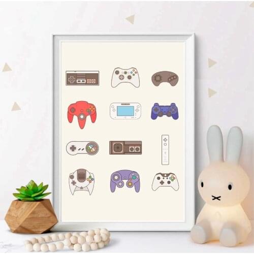Abstract Video Game Controller Poster And Prints Canvas Art Painting Wall Art Game Room Decorative Picture Modern Boys Decor