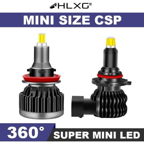 HLXG H11 h7 led 360 HB3 HB4 H8 H9 car headlight 6000K bulb Light 9005 9006 lampada lamp h1 led canbus CSP 20000LM luces 60W 12V