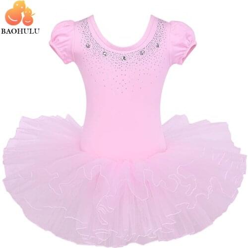 BAOHULU Cotton Ballet Girl tutu Dance Dress Ballet leotard Children Dance tutu Pink Ballerina Costume