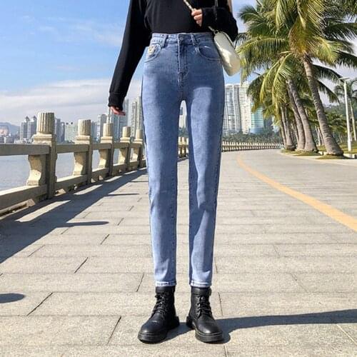 2021 High Waist Slim Comfortable Jeans For Women Fashionable Casual Harem Pants Mom Jeans Washed Ankle-Length Boyfriend Jeans