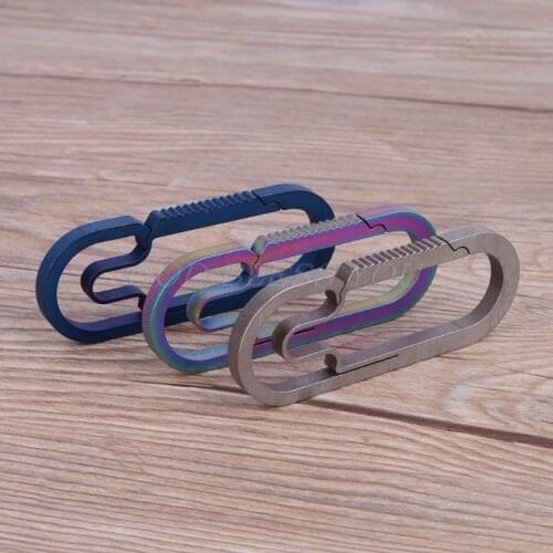 EDC Outdoor Camping Carabiner Titanium Alloy Keychain Hanging Buckle Snap Hooks Drop Shipping