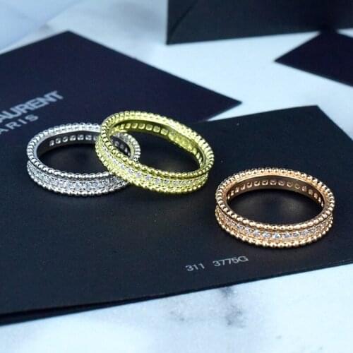 Hot brand pure 925 sterling silver bead full stone ring, male and female couple engagement wedding anniversary ring jewelry.new