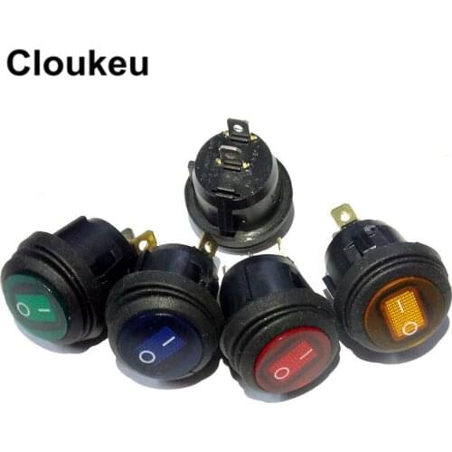 KCD1 20MM Round Led 2Pin/3Pin 2Files Waterproof Rocker Switch 6A/250V 10A/125V
