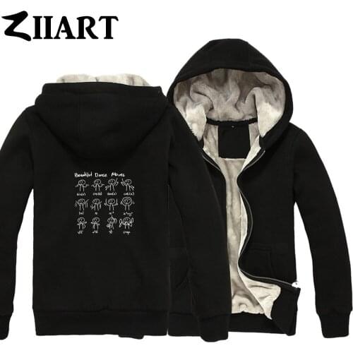 Beautiful dance moves geek dancing mathematician Couple Clothes Girls Woman Full Zip Autumn Winter Plus Velvet Parkas ZIIART