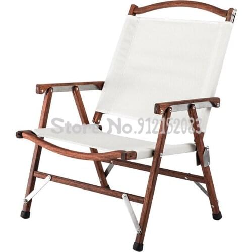 Beautiful Teak Solid Wood Folding Chair Lightweight Outdoor Camping Courtyard Kermit Kermit Chair Canvas Backrest