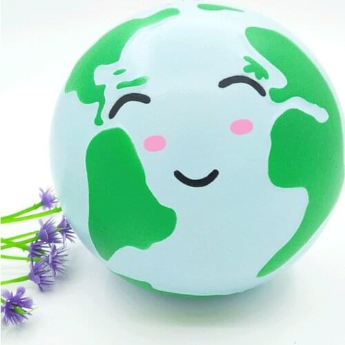 Creative Smiley Earth Modeling Stretchy Balls Cartoon Slow Rebound Squeeze Decompression Toy