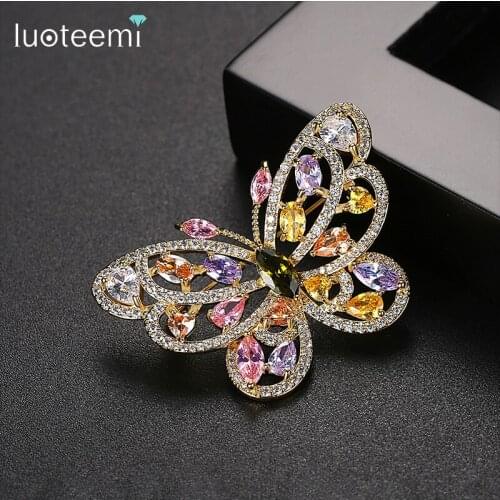 Броши бабочка на одежду LUOTEEMI China At AliExpress