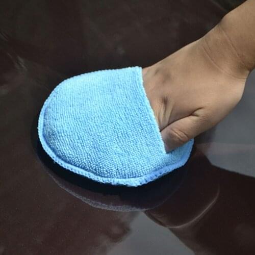 Microfiber Wax Applicator Pad 5" Diameter Ultra Soft Microfiber With Finger Pocket Polish Car Wax Apply Remover Buff Pads