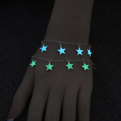 Fashion Dark Night Bracelet Five-pointed Star Luminous Bracelet Simple Fluorescent Trend Accessories