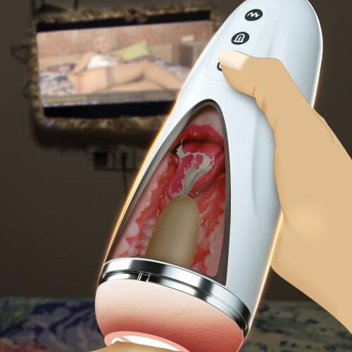 Male Sex Toys Masterbator Blowjob Stroker Vibrating Realistic Tip of Tongue and Mouth Vagina Sex for Man Anal Masturbation Tool
