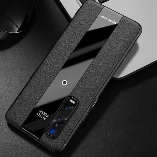 Find X2 Luxury Litchi Veins Silicone Phone Case For OPPO Find X3 Pro Ultra-thin Painting TPU Cover Coque For FindX2 Pro