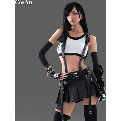 New Game Final Fantasy 7 Remake Tifa Lockhart Cosplay Costume Fashion Combat Uniforms Activity Party Role Play Clothing S-XL Hot