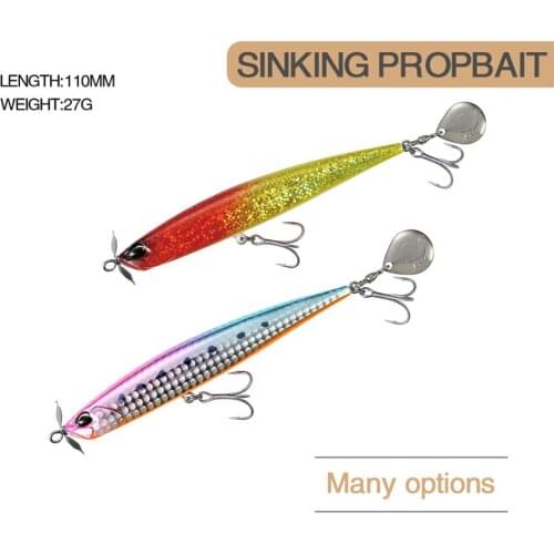 The New Pencil Fishing Lure 11cm 27g Topwater popper Bait Floating Artificial Hard Bait Treble Hook pike Carp sea Fishing Pesca