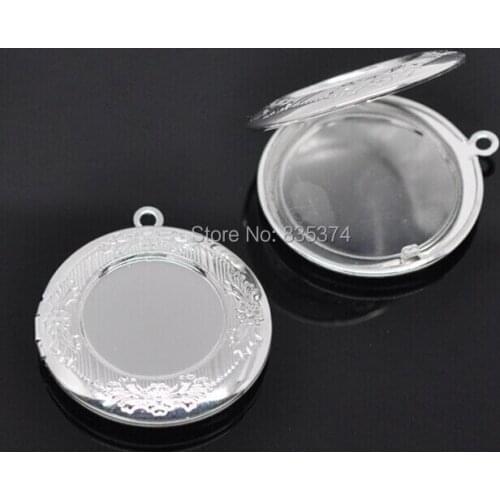 Wholesale brass Round Photo Frame Locket Pendant Free Shipping 36*34MM
