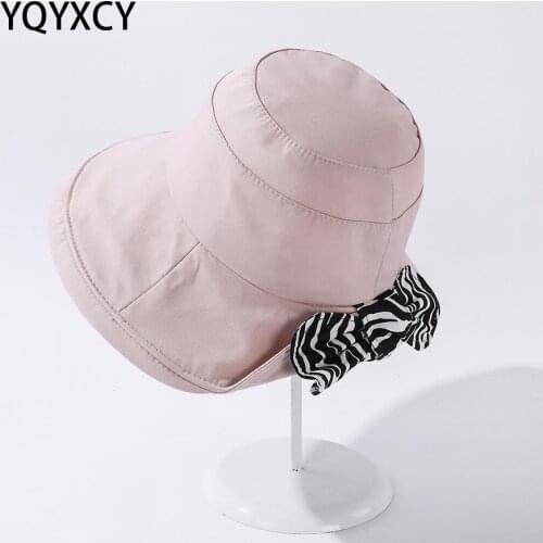 YQYXCY Bucket Hat Women Spring Summer Sunshade Sunscreen Sun Zebra Bow 2021 New
