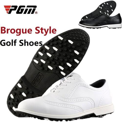 PGM Waterproof Golf Shoes Spike Non-slip Men Outdoor Spring Summer Lightweight Golf Trainers Shoes Men Leather Sport Sneakers