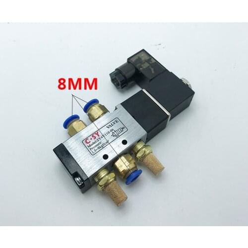 Air Pneumatic Solenoid Valve 1/8" BSP 5 Port 2 Position DC 12V 24V AC110V 220V With Pnuematic tube fiittings and Mufflers