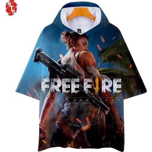Popular Game Free Fire 2018 3D Printed Hooded T-shirts Women/Men Short Sleeve Trendy Streetwear Tshirts Free Fire Casual Wear