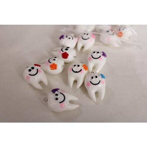 30pcs 420mm resin tooth mix color with eyehook for toy findings