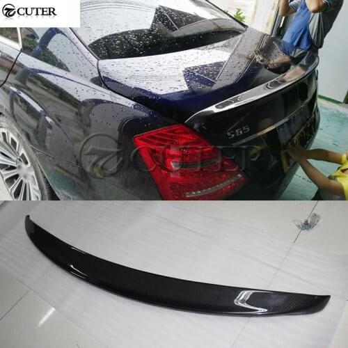 W221 S600 S65 S500 Carbon fiber Car Rear Wings Trunk Lip Spoiler for Mercedes Benz W221 06-09