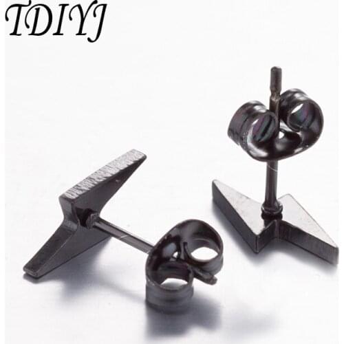 TDIYJ 3pairs/lot Stainless Steel Lightning Stud Earrings Fashion Ear Nails for Women Girls Special Jewelry Gift