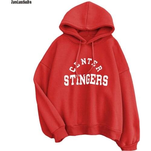 Autumn Winter Plush Long Loose Korean Style Female Hoodies Women Sweatshirt Red Coat Trend Fashion Letter HarajukuThick Tops