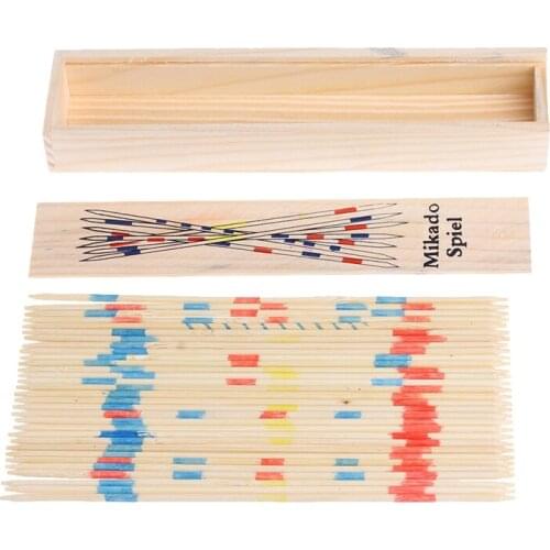Traditional Mikado Spiel Wooden Pick Up Sticks Set Traditional Game With Box Toy Y4UD
