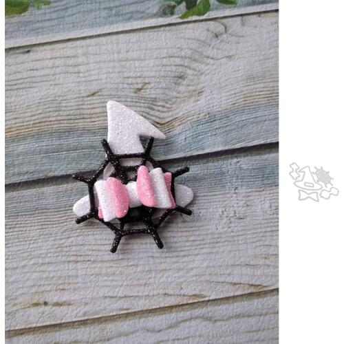Halloween Spider Web Bow Tie Dies Cutting Stencil Template for DIY Embossing Paper Photo Album Greeting Gift Cards Cut Die