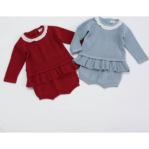 Infant Baby Boys Girls Knit Long Sleeve Top + Shorts Pants Clothing Sets 2020 New Spring Autumn Kids Boy Girl Suit Clothes