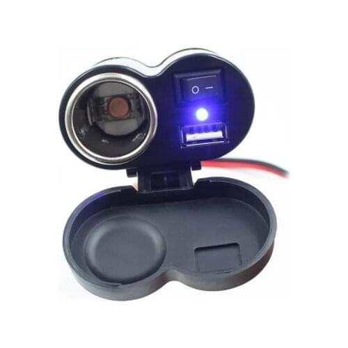 50pcs 12V Car Motorcycle Bike Waterproof Cigarette Lighter USB Power Charging Socket easy to use