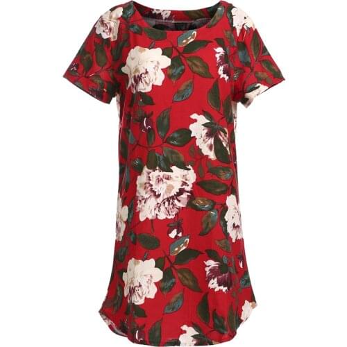 Dress Womens Floral Boho Dress Short Sleeve 2018 Summer Evening Party Dress Summer Beach Sundress