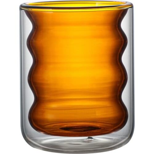 1PCS Creative 3D Transparent Double Anti-scalding Cup Wave Donut Shape Coffee Milk Juice Cup Children For Christmas Gift