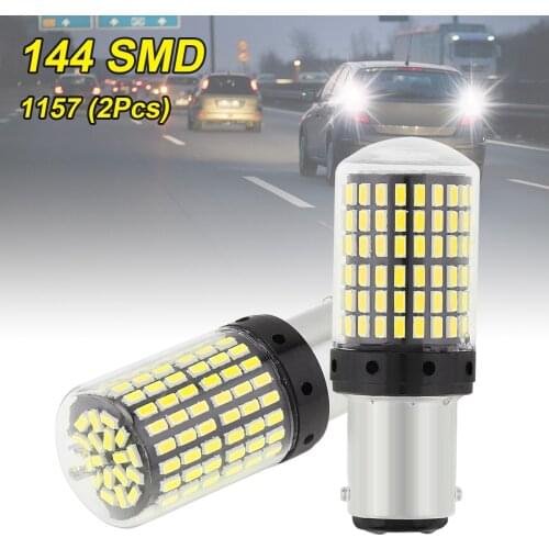 2pcs 144SMD 3014 CanBus Yellow White Red Color 1157 Led Bulb Turn Signal Light Brake Light Reverse light Daytime Running Lights