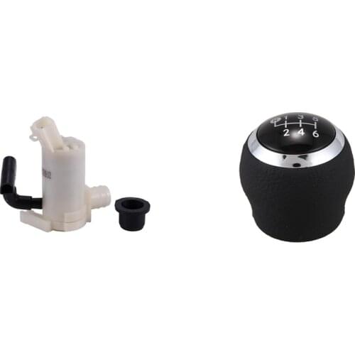 2 Pcs Car Accessories: 1 Pcs Windshield Washer Pump & 1 Pcs Car 6 Speed Gear Shift Knob Automatic Gear Knob
