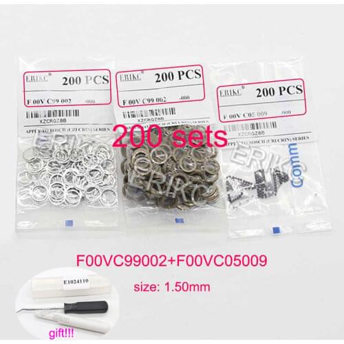 200sets Common Rail Injector Nozzle Sealing Ring F00VC99002 Repair Black Ball Valve Ball F00VC05009 Size 1.5mm for BOSCH