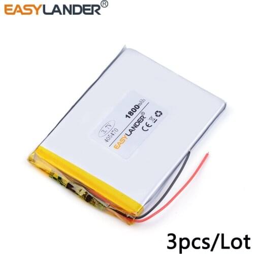 3pcs /Lot 3.7v lithium Li ion polymer rechargeable battery 405470 1800MAH For power bank MP4 tablet pc cell phone speaker 045470