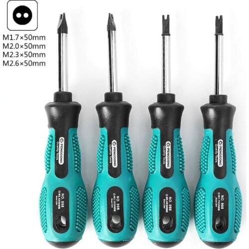 4 Pcs 8cm Long Nonslip Handle Magnetic Spanner Head Screwdriver Set Hand Tool