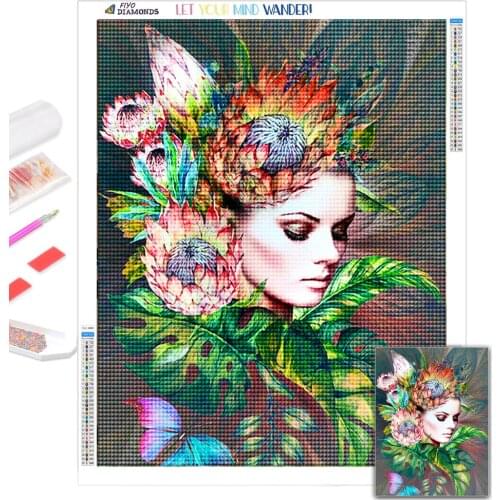 5D DIY Diamond Painting Fantasy Fairy Girl Portrait Picture Full Diamond Art Mosaic Embroidery Cross Stitch Kits Home Decor