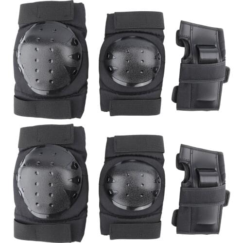 6 pcs Multi-point Riding Protective Gears Knee Elbow Wrist Pads for Cycling Roller Skating Electric Skateboard Outdoor Sports