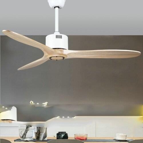 American retro ceiling fan northern Europe simple living room dining room bedroom wood ceiling fan remote control without lamp