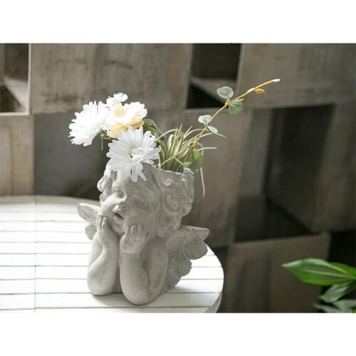Angel Flower Pot Statue Sculpture Figurine Art Craft Garden Home Outdoor