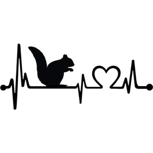 Car Stickers Decor Motorcycle Decals Squirrel Heartbeat Decorative Accessories Creative Sunscreen Waterproof PVC,20cm*9cm