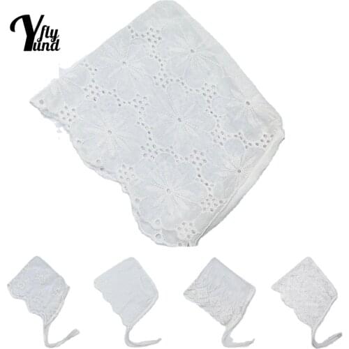 Yundfly Breathable Sunscreen Infant Hats Solid Color Lace Embroidered Flowers Toddler Caps Clothing Decoration Kids Accessories
