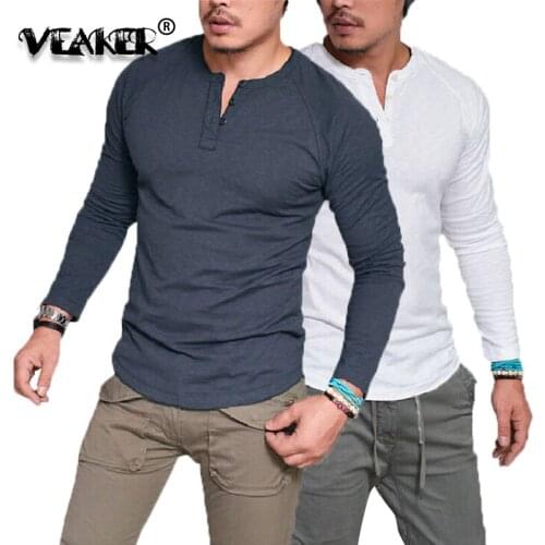 2019 New Fashion Mens Cotton T-shirt Sexy Long Sleeve Tshits V Neck Casual Irregular Slim Fit Tshirt Streetwear Tops S-4XL