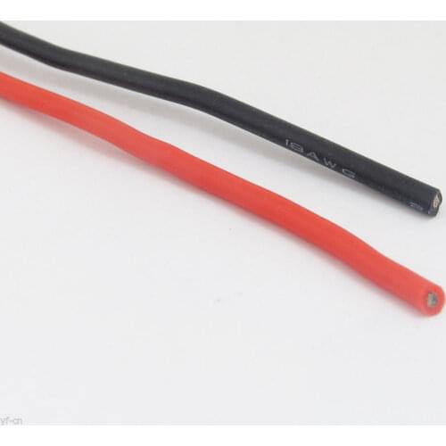 2 Meters/6.6ft 18AWG Flexible Soft Silicone Wire Copper RC Electronic Cable Red + Black